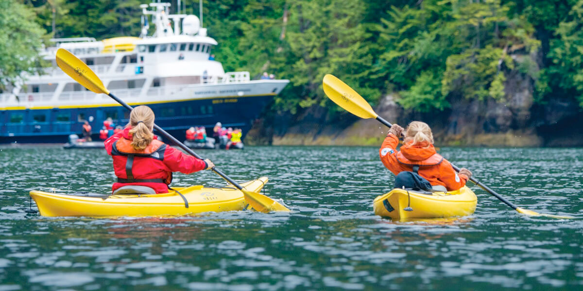 Kayaking in Alaskan waters